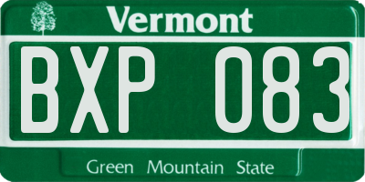VT license plate BXP083