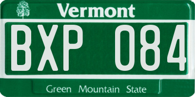 VT license plate BXP084