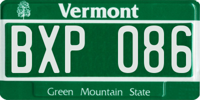 VT license plate BXP086