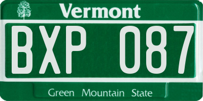 VT license plate BXP087