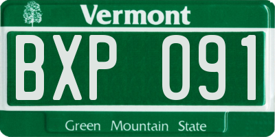 VT license plate BXP091
