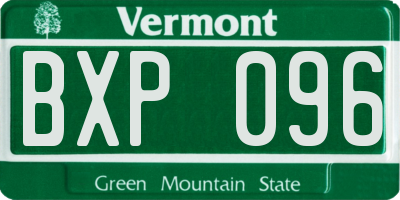 VT license plate BXP096