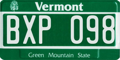 VT license plate BXP098