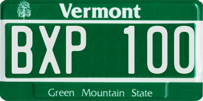 VT license plate BXP100