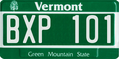 VT license plate BXP101