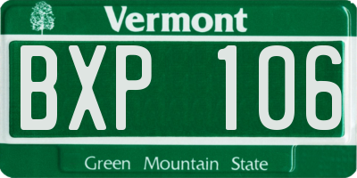 VT license plate BXP106