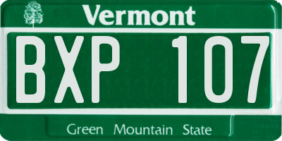 VT license plate BXP107