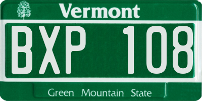 VT license plate BXP108
