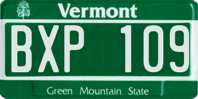 VT license plate BXP109