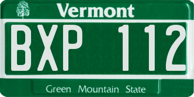 VT license plate BXP112