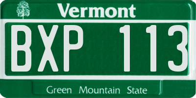 VT license plate BXP113
