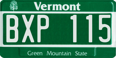 VT license plate BXP115