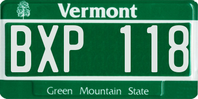 VT license plate BXP118