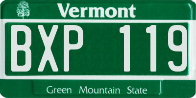VT license plate BXP119