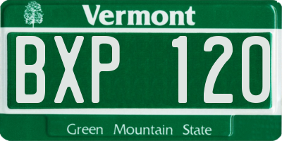 VT license plate BXP120