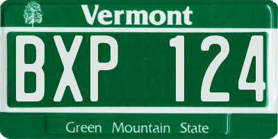 VT license plate BXP124
