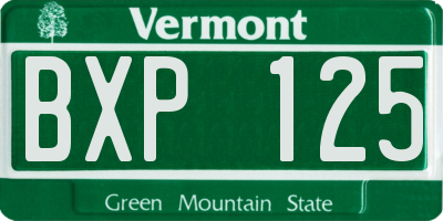 VT license plate BXP125