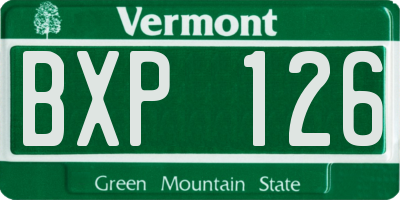 VT license plate BXP126