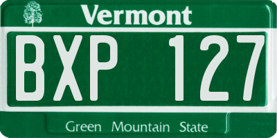 VT license plate BXP127
