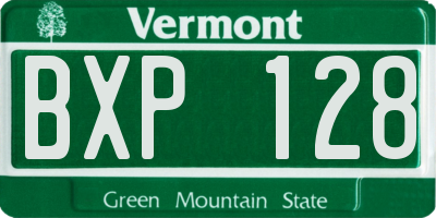 VT license plate BXP128