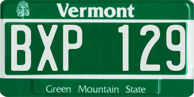 VT license plate BXP129