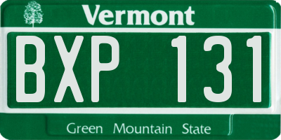VT license plate BXP131