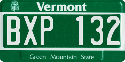 VT license plate BXP132