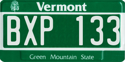 VT license plate BXP133