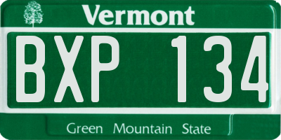 VT license plate BXP134