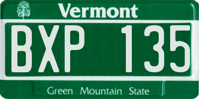 VT license plate BXP135