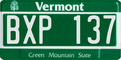 VT license plate BXP137