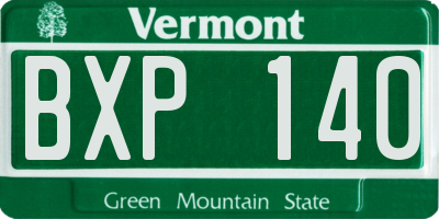 VT license plate BXP140