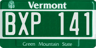 VT license plate BXP141
