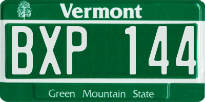 VT license plate BXP144
