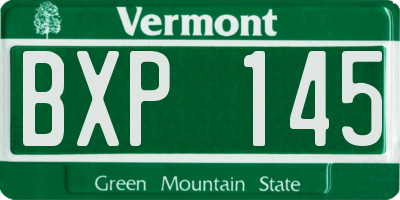 VT license plate BXP145