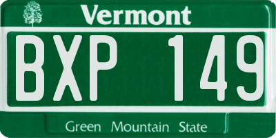 VT license plate BXP149