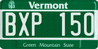 VT license plate BXP150