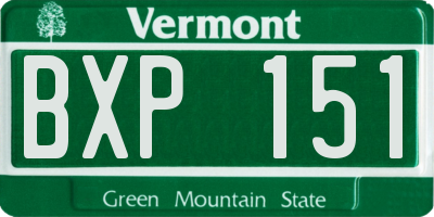VT license plate BXP151