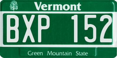 VT license plate BXP152