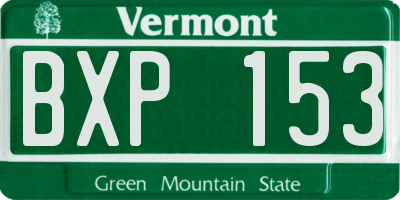 VT license plate BXP153