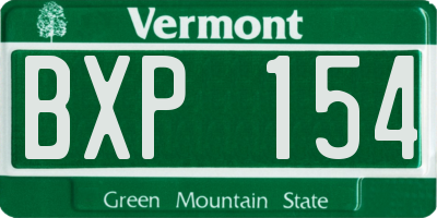 VT license plate BXP154