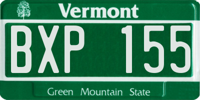 VT license plate BXP155