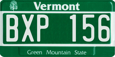 VT license plate BXP156