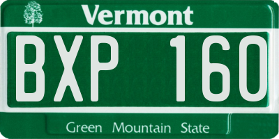 VT license plate BXP160