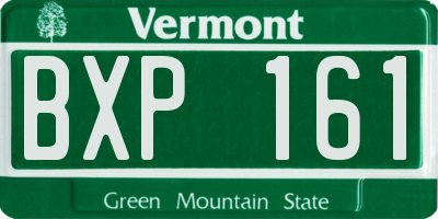 VT license plate BXP161