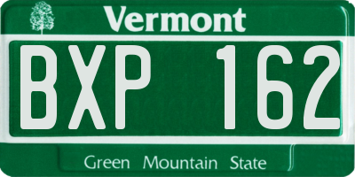 VT license plate BXP162