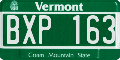 VT license plate BXP163