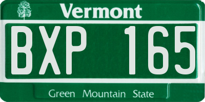 VT license plate BXP165