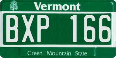 VT license plate BXP166