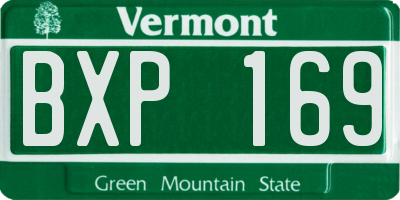 VT license plate BXP169